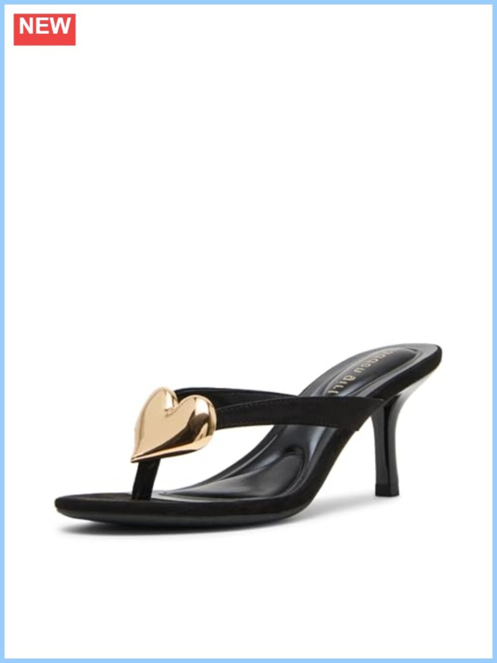 Madden Girl Heartbeat Black Fabric Kitten Heel Slingback Sandal